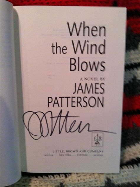 When The Wind Blows By Patterson James Fine Hardcover 1998 1st
