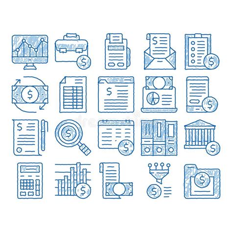 Financial Accounting Icon Hand Drawn Illustration Stock Vector