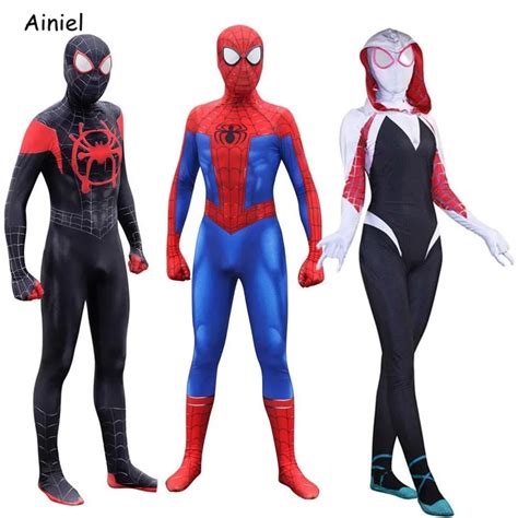 Spider Man Miles Morales Costume Peter Parker Costume Gwen Stacy Mask