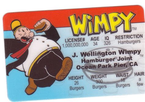 J Wellington Wimpy Hamburger Of Popeye The Sailor Man Plastic Drivers
