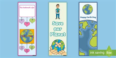 Printable Earth Day Themed Bookmarks