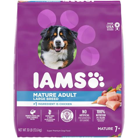 Iams Mature Adult Large Breed Dry Dog Food Chicken Dog Kibble For
