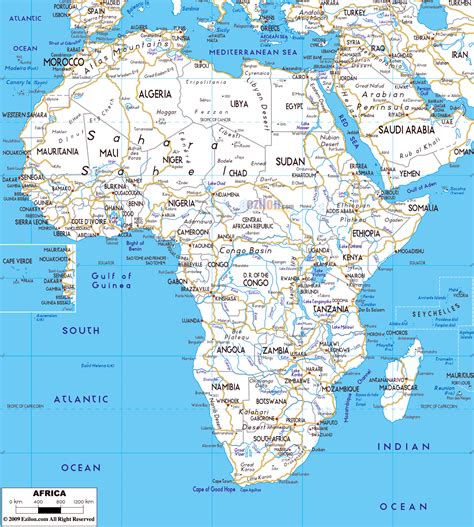 Large Road Map Of Africa With Major Capitals And Major Cities Africa