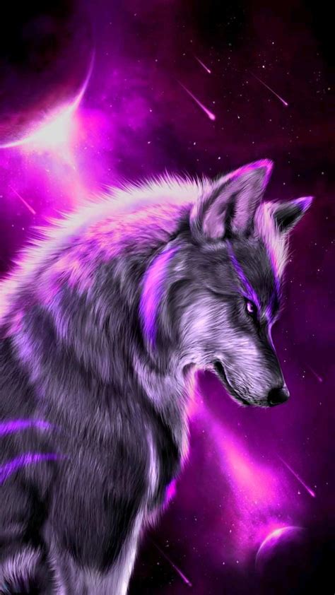 The Best 30 Wolf Neon Galaxy Mystical Cool Backgrounds Rocket Wallpaper