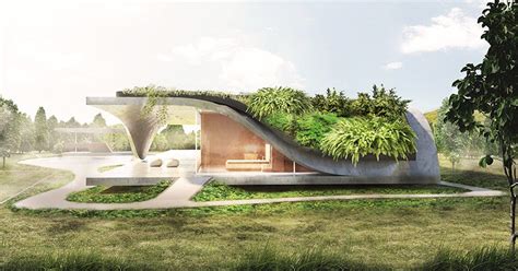 A Green Organic Roof Tops Estudio Felipe Escuderos House Folds In