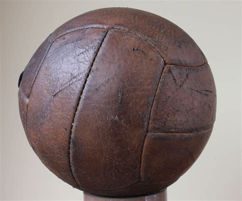 Vintage Leather Football 12 Panel 5 Lace Hole Old Soccer Ball C1930