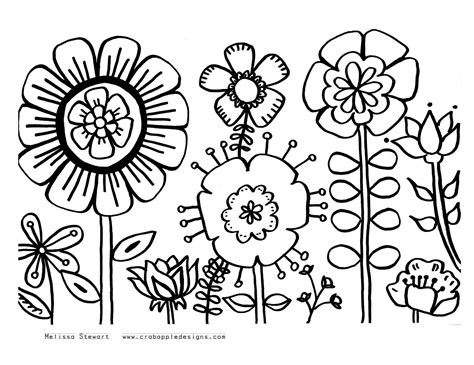 Summer Flowers Printable Coloring Pages Free Large Images