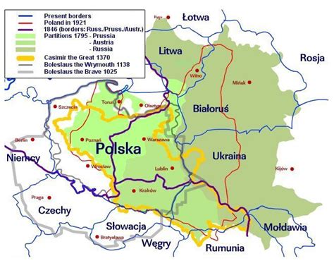 Polish History Map Poland History Illustrated By Border Changes With