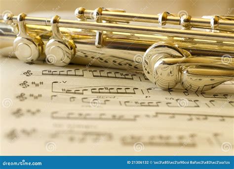 Golden Flute Stock Photo Image Of Metal Instrument 21306132