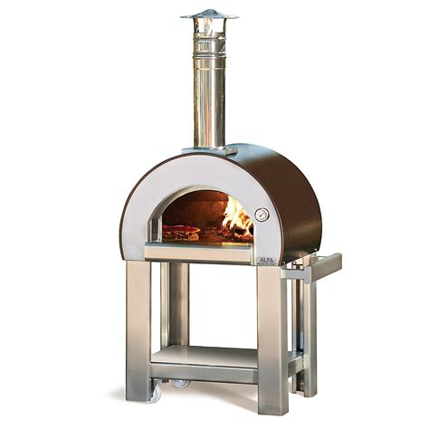 alfa pizza forno 5 outdoor wood burning pizza oven with cart the home depot canada