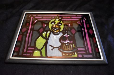 Fnaf Stained Glass Portrait Chica Etsy