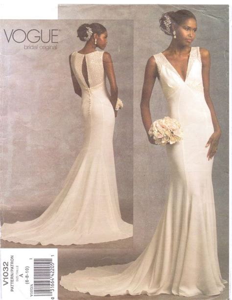 Vogue Bridal Original Pattern V1032 Womens Wedding Dress Size 6 8 10