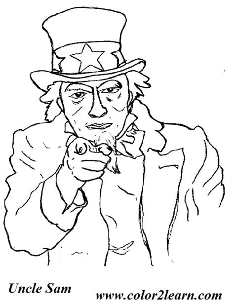 Uncle Sam Coloring Page At Free Printable Colorings