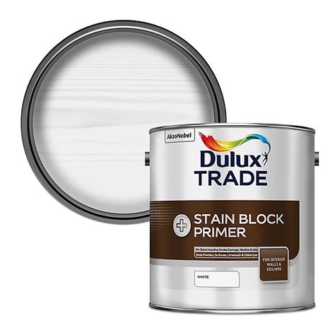 Dulux Trade Plus White Matt Stain Block Primer 25l Diy At Bandq