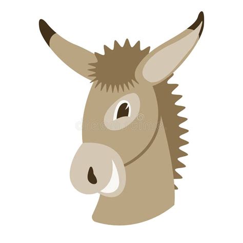 Cara De La Historieta Del Burro Estilo Plano Perfil Ilustración Del