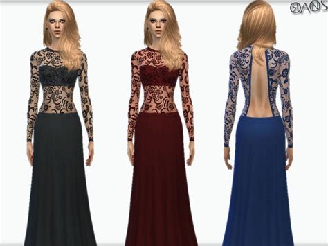 Long Sleeve Lace Dress By Oranostr At Tsr Sims 4 Updates