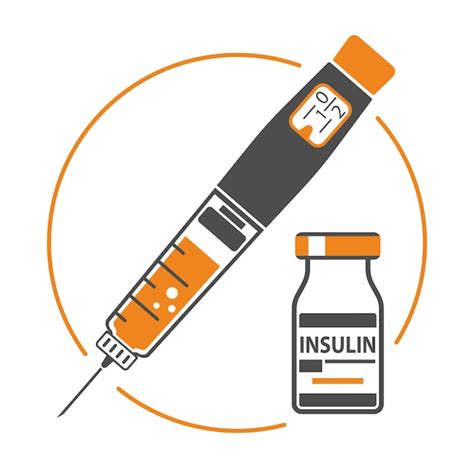 Controle Su Concepto De Diabetes Jeringa De Pluma De Insulina Y Vial De Insulina Icono De