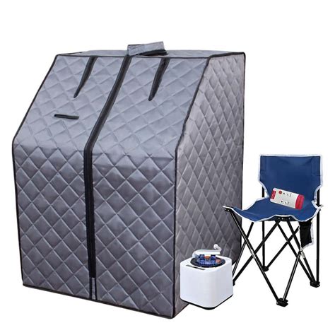 1 Person Gray Portable Steam Sauna Personal Sauna With Folding Chair Cuu541512 The Home Depot