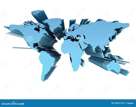 Mapa Do Mundo 3d Ilustração Stock Ilustração De Conceito 29291797