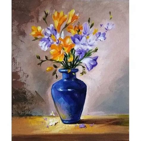 Flower Vase 02 10 X 12 Inch Acrylic Painting Service At Rs 1800 तेल