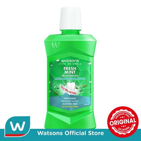 jual watsons fresh mint mouthwash 500ml shopee indonesia
