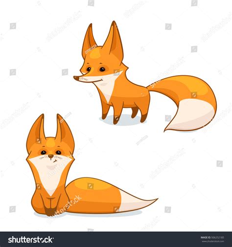 Cartoon Red Fox Character Vector Illustration Stock Vector