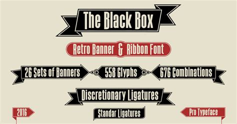 The Black Box Retro Banner And Ribbon Font Condensed Typeface 2016