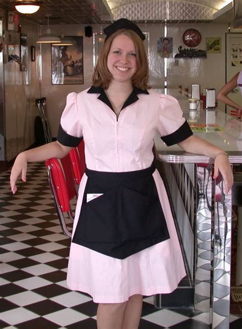 S Waitress Uniforms Top Row Diner Waitress Pink And Black Retro