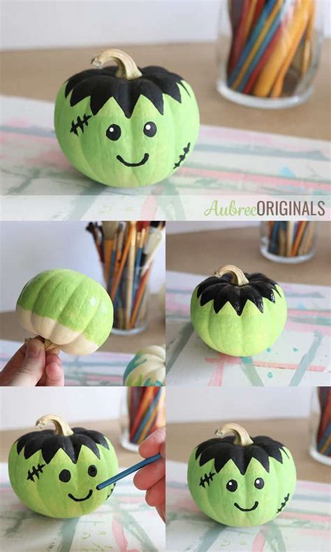Easy Painted Pumpkins How To Paint Simple Monster Faces Pumpkin