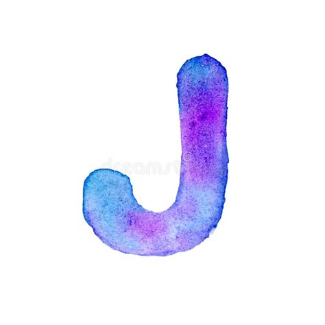 Watercolor Letter J Isolated On White Background Stock Illustration
