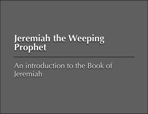 Class Jeremiah The Weeping Prophet Savage Street Church Of Christ