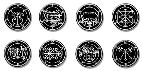Occult Satanic Button Pins Size 1 25 Mm Ars Goetia Etsy
