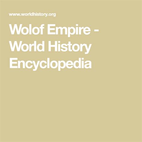 Wolof Empire World History Encyclopedia Songhai Empire History