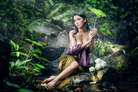 Wallpaper Sunlight Forest Women Outdoors Nature Asian Dress Fashion Jungle Person