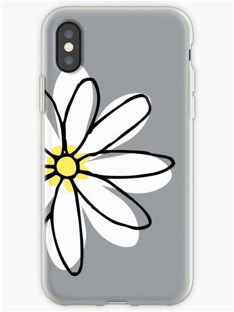 Doodle Cute White Yellow Daisy Flower By Colorflowart