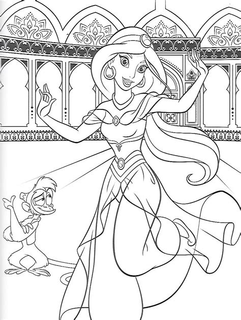 Pin By Maja Mørkholt On Aladin And Jasmin Coloring Pages Cartoon