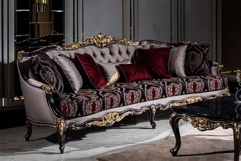 Casa Padrino Luxury Baroque Sofa Silver Bordeaux Red Black Gold