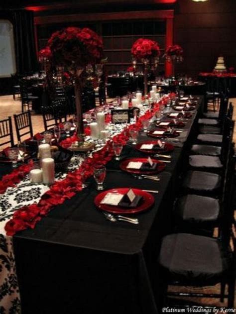 Black Red Wedding Reception Photos Decore Ideas Red Black Wedding Decor