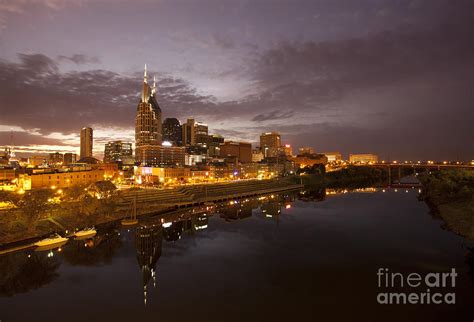 Nashville Tn Skyline At Sunset Photograph By Jeremy Holmes Fine Art