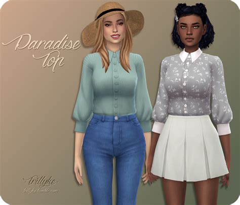 Paradise Top Trillyke On Patreon Sims 4 Mods Clothes Sims 4