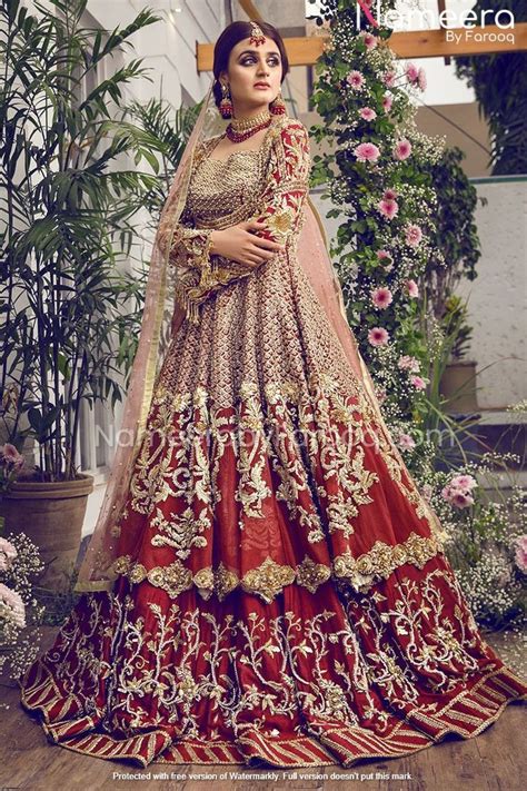Pakistani Bridal Red Embroidered Lehenga Dress Bn169 Pakistani Bridal Dresses Pakistani