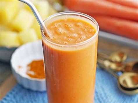 Turmeric Pineapple Carrot Smoothies Recipe Whisk
