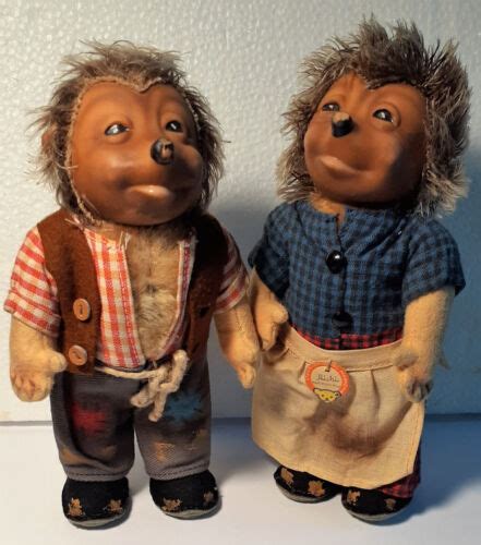 Vintage Steiff Micki And Mecki Hedgehog Dolls Tag 1950s Germany Ebay