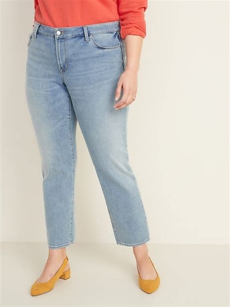 Old Navy Mid Rise Power Slim Straight Jeans