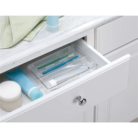 Mdesign Toothbrush And Toothpaste Drawer Organizer Clear 689739645258