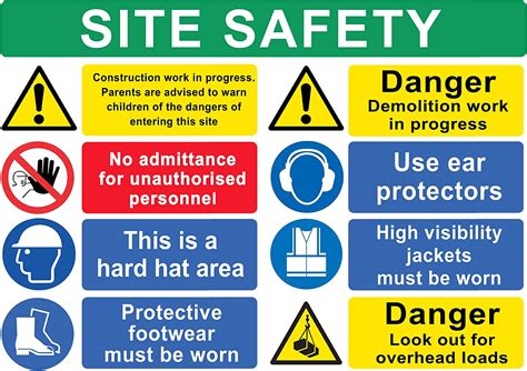 Building Site Safety Construction Signs Boards Health And Safety