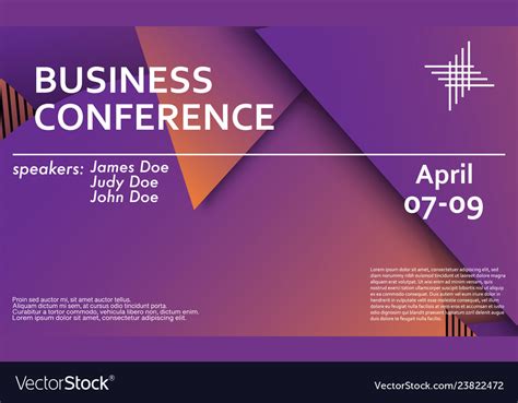 Business Conference Invitation Geometric Backdrop Vector Image