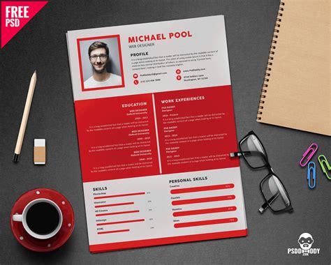 When sharing business information, do it professionally, do it with business cards. Download Clean and Designer Resume PSD | PsdDaddy.com