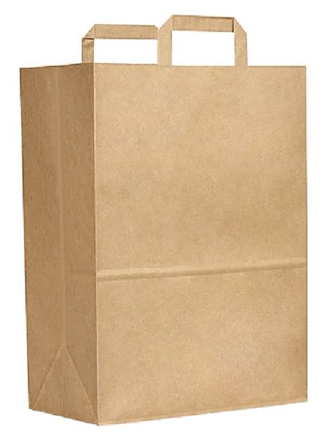 12 X 7 X 17 Kraft Paper Grocery Bag With Flat Handles 70 Lb Gbe