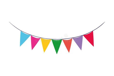 Party Garland Hanging Isolated Icon Stock Vector Illustration Of